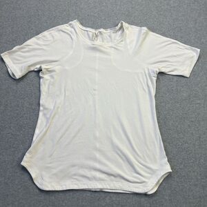 Lululemon Womens Clari Tee Short Sleeve Top 8 White Vitasea Workout Yoga Gym